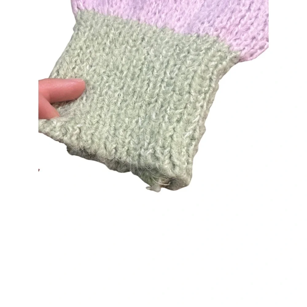 easel Pastel Striped Crewneck Sweater in Pink, Blue, Green & Yellow - Picture 4 of 9